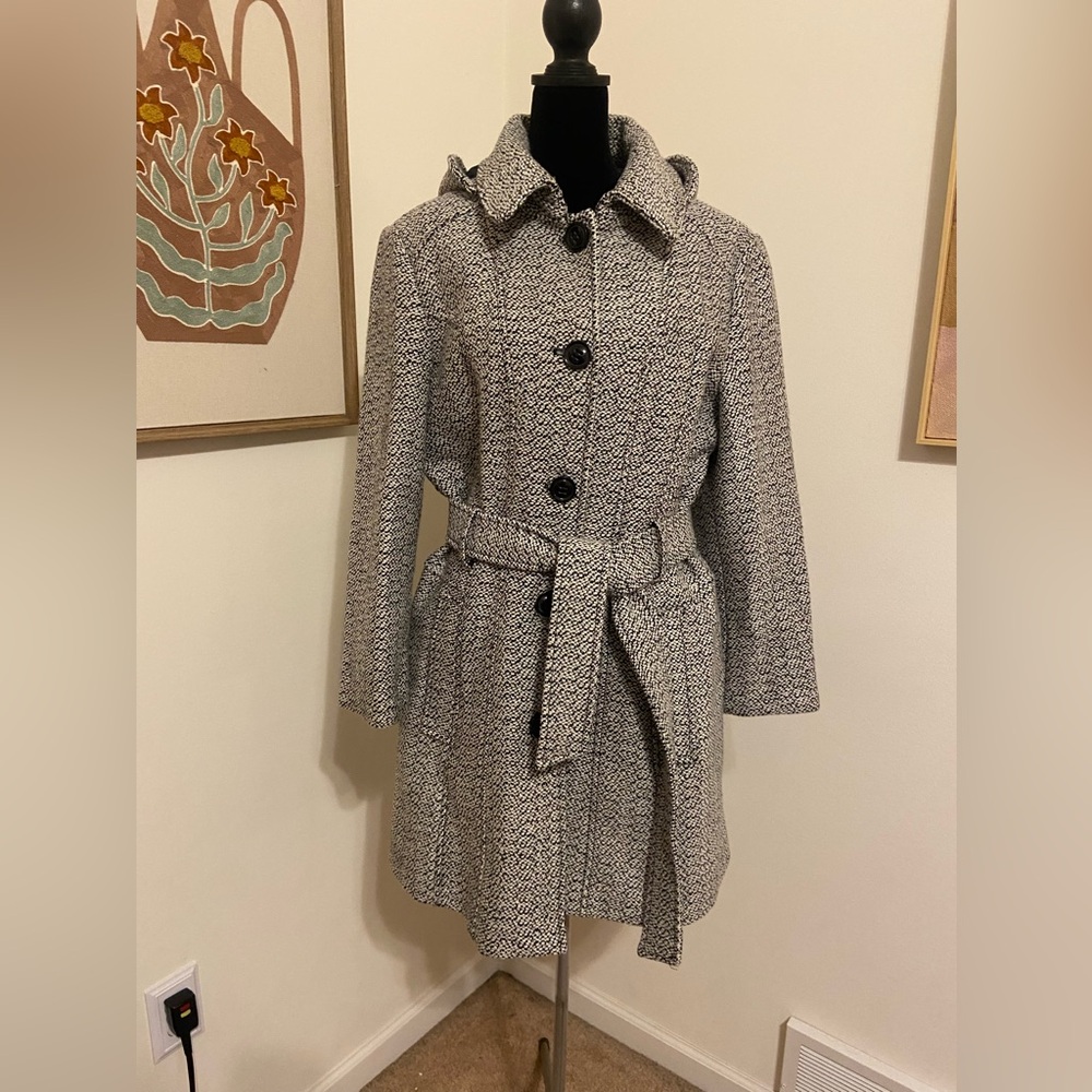 Liz Claiborne Outerwear Black and White tweed coat Women’s Large
